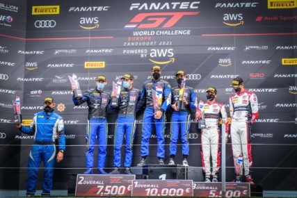 Zandvoort 21 - Podium R2 - P1: Norbert Siedler, Albert Costa - P2: Alex Fontana, Ricardo Feller - P3: Charles Weerts, Dries Vanthoor | © SRO