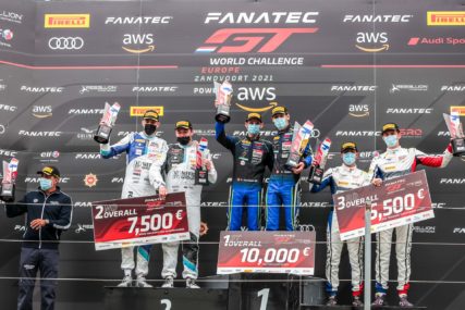 Zandvoort 21 - Podium R1 - P1: Alex Fontana, Ricardo Feller - P2: Raffaele Marciello, Timur Boguslavskiy - P3: Ulysse De Pauw, Pierre Alexandre Jean | © SRO