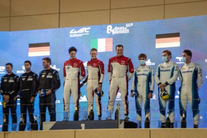 8hBahrain GTE AM Winner #83 - F. PERRODO / N. NIELSEN / A. ROVERA | © Ferrari